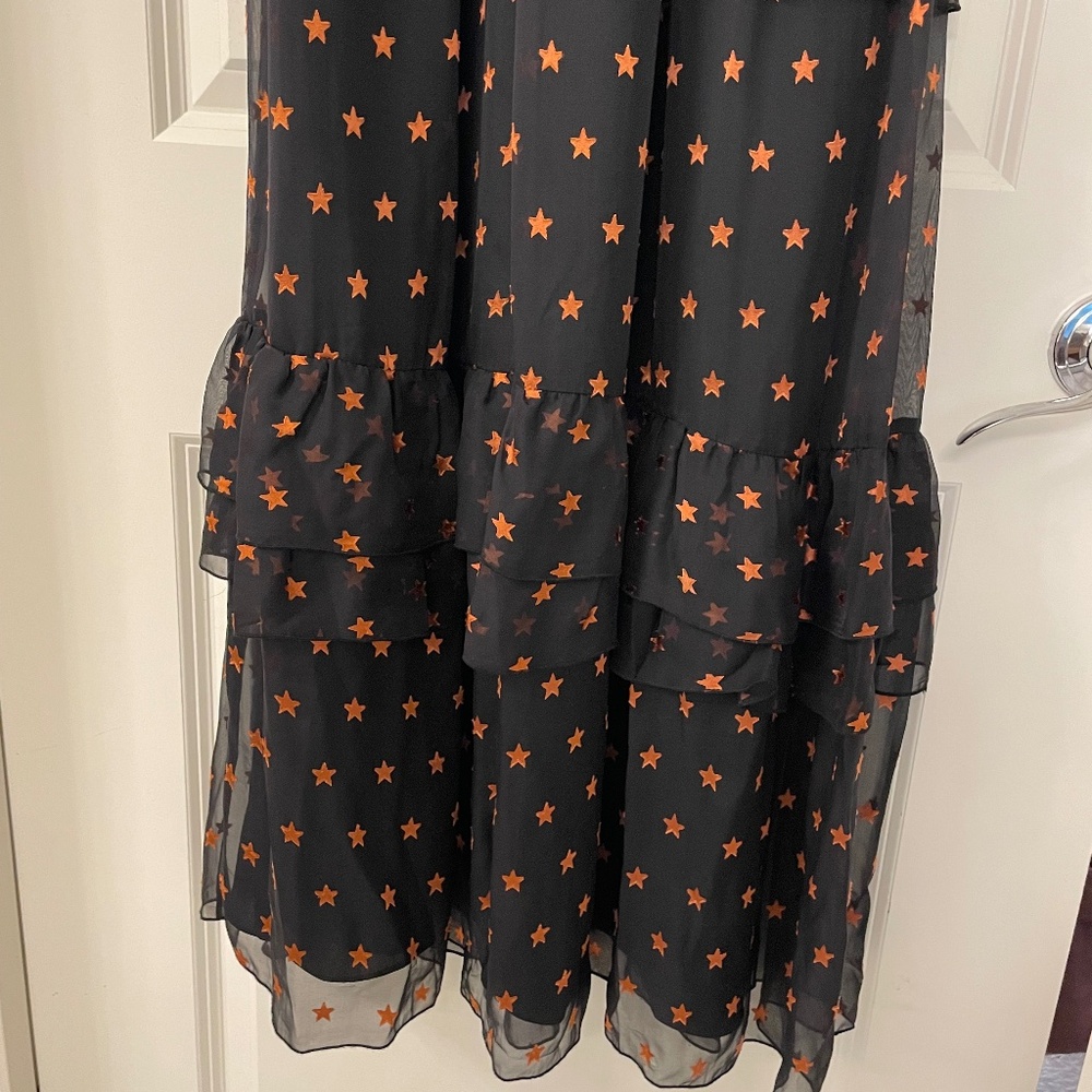 SCOTCH & SODA Maison Scotch Chiffon High Neck Star Jacquard Maxi Dress S… - Picture 5 of 15